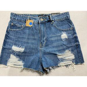 Blue Age Womens High Rise Distressed Denim Shorts Medium Frayed Hem 30” Waist 11
